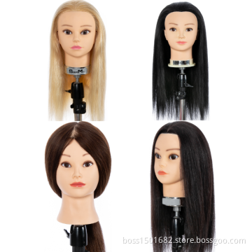 First Beauty Mannequin Head Training Dummy Doll Head Black Mannequin 100% Human Virgin Hair Remy Hair Female